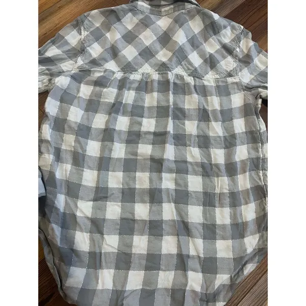‎aerie grey plaid collar shirt medium - Image 7