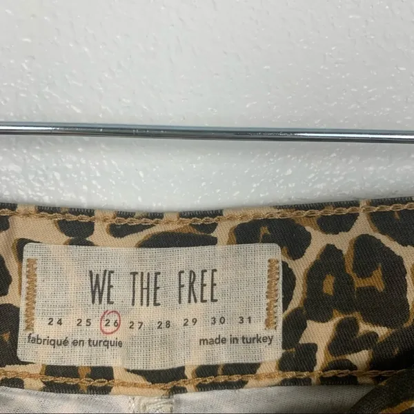 WE The‎ Free Belle Animal Print Cropped Skinny Jeans Sz 26 Leopard - Image 7