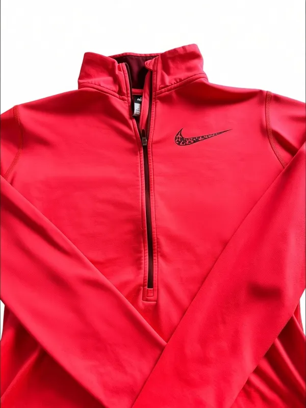 Nike Pro Dri-FIT Pink Quarter Zip Pullover Womens Large Athletic - Image 2