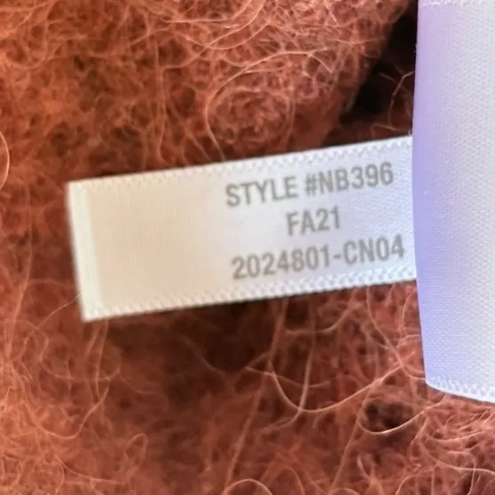 Madewell Alpaca Merino Wool Blend Cardigan Sweater Rust Brown NB396 Large - Image 8