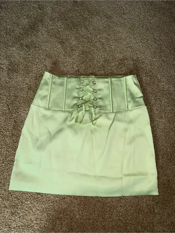 NWT Meshki Mint Green High-Waist Mini Skirt - Image 3