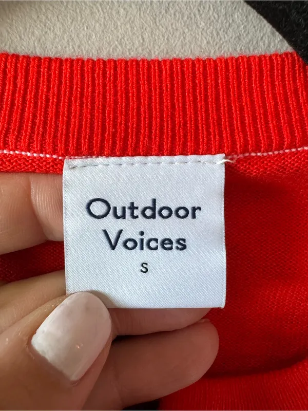 Outdoor Voices NWOT Women’s 100% Cotton Red Button Down Cardigan Size‎ Small - Image 2