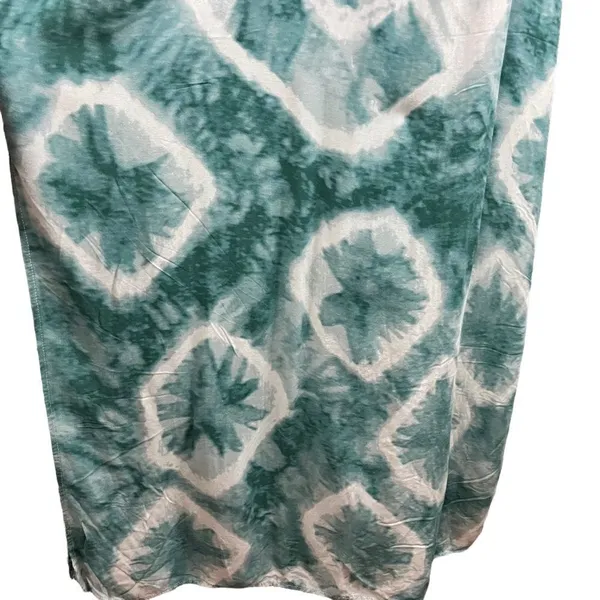 Sadie & Sage Green Linen Blend Tie Dye Maxi Dress M - Image 5