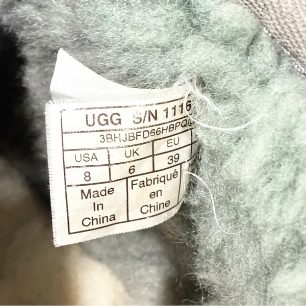 UGG Women’s Grey Sherpa Classic Ultra Mini Boot Size 8 - Image 6