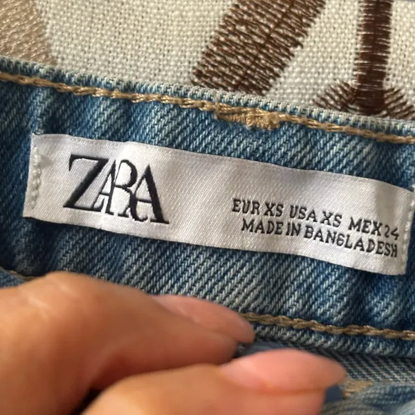Zara Blue Distressed Denim Skort - Image 6