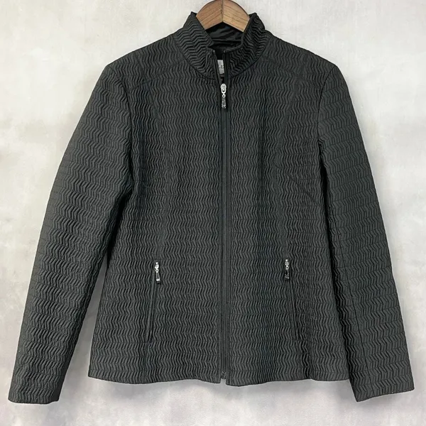 Pendleton Quilted Zip‎ Up Jacket Women Medium Textured Coastal Heritage Elevated - Image 14