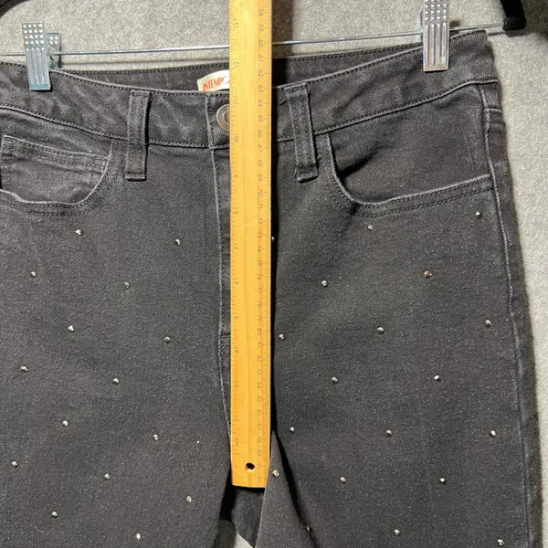 INTEMPO Black Studded‎ Jeans Size 8 Stretch Denim Straight Leg - Image 6