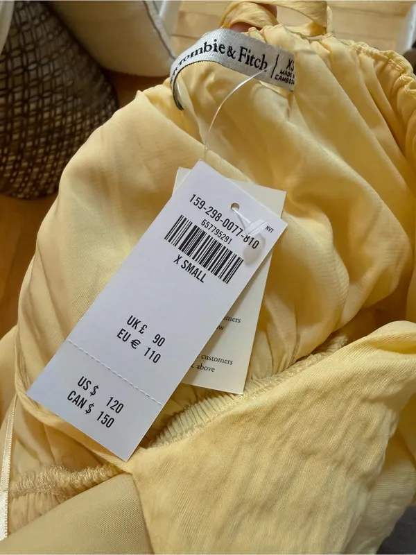 ✨NWT Viral Abercrombie Yellow Tiered Maxi Dress XS✨ - Image 5