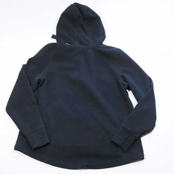 Athleta Cozy Karma 1/4 Zip Hoodie Women Medium Black High Low Hem Thumbhole Top - Image 2