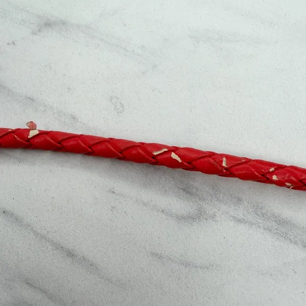 H&M Womens Red Braided Faux Leather Belt Extra Small (XS) ✨ - Image 3