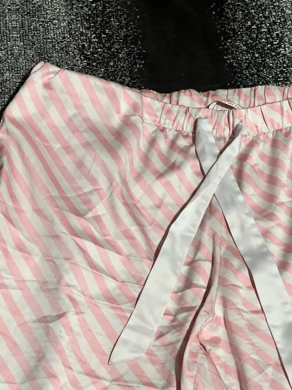 Womens large Victoria's Secret pajama pants w/drawstring & pockets-pink striped - Image 4