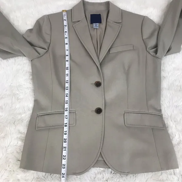 J. CREW Taupe Wool Button‎ Front Blazer Jacket 100% Wool Tan Beige Blazer Size 8 - Image 15