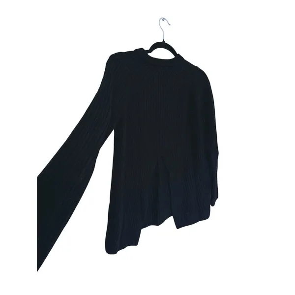 Rag & Bone Womens Wool Ribbed Sweater Open Back S Black Quiet Luxury Minimal - Image 9