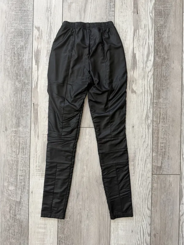 Revolve PLUSH Faux Leather Moto Grunge Scandi Minimal Fleece Lined Leggings xs - Image 5