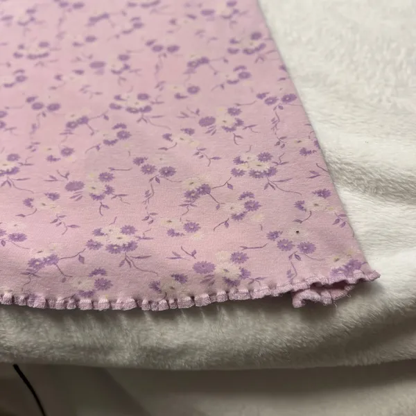 VTG‎ Unbranded M Lavender Pink Floral Cami Midi Dress Lettuce Trim Y2K Coquette - Image 4
