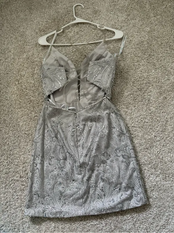 Camille La Vie sequined Glitter Rhinestone mini homecoming dress women sz 4 - Image 5