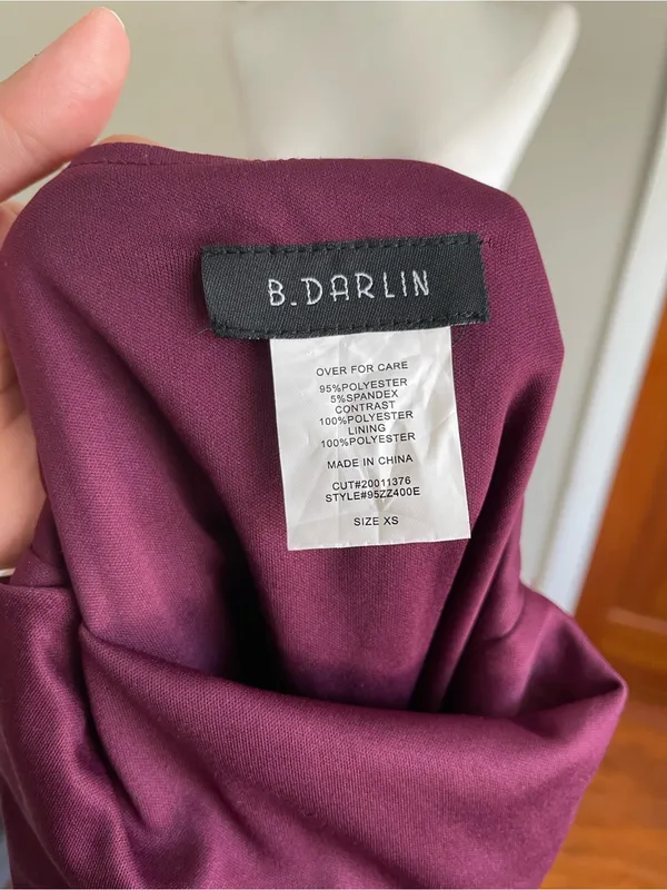 B Darlin Sparkling Burgundy Tie-Back Mini Dress - Image 5