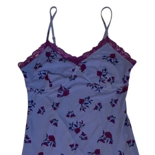 Wild Fable Purple Floral‎ Mesh Lace Trim Slip Mini Dress Womens Small VN1042782 - Image 3