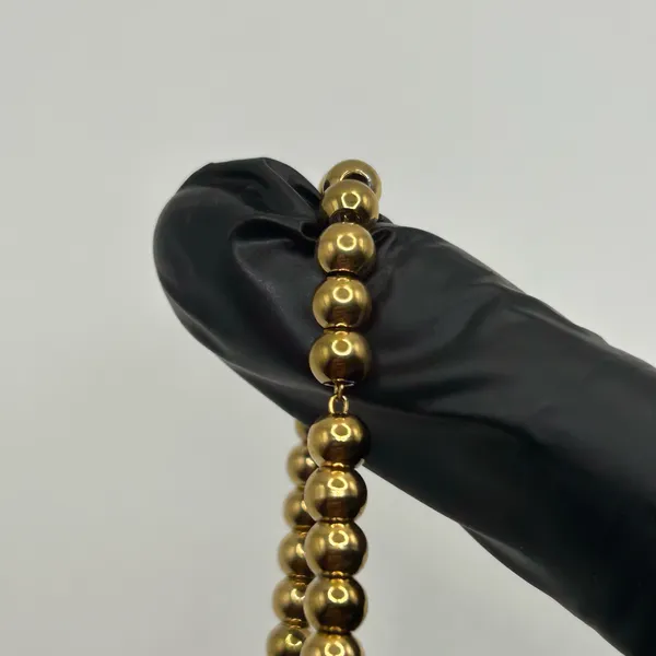 Goldie 18K Solid Yellow Gold Plated Beaded Bracelet Women High Quality 7"-8" Adjustable - Image 5