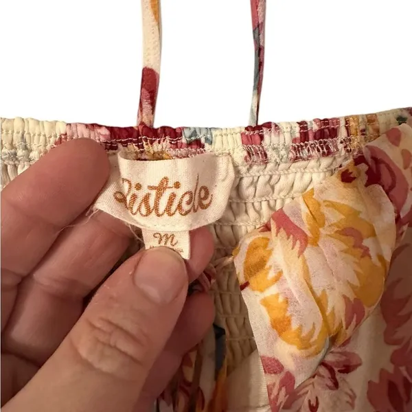 Listicle So Lovely‎ Floral Square Neck Dress Lined Dress Keyhole Tie in Front - Image 2