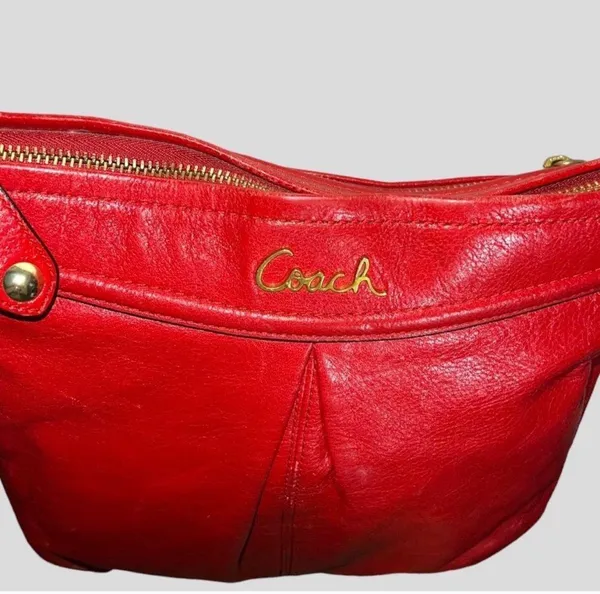 Coach Red Leather Shoulder Bag - Image 5