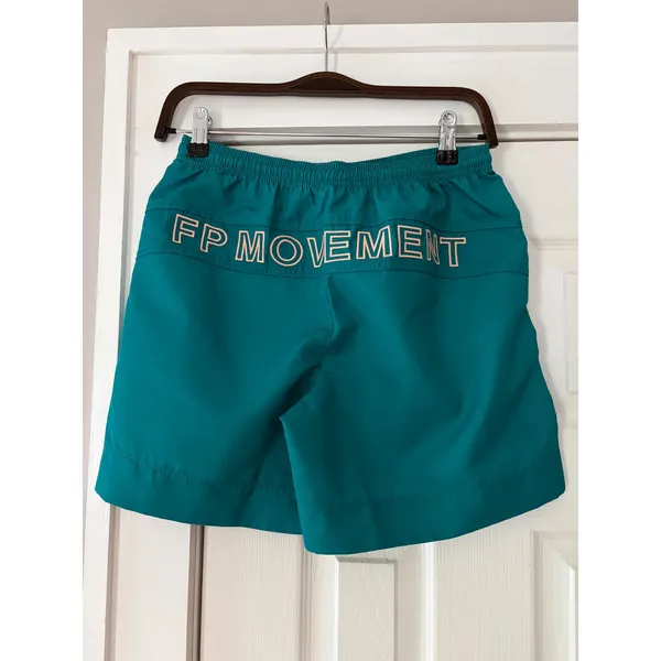 FP Movement Free People Teal Green Athletic Shorts Pink Logo XS‎ NEW - Image 2