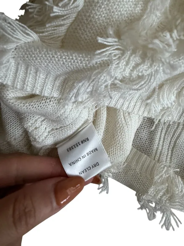 CURRENT AIR Ivory Winter White Striped Tank Top Size Large - Image 3