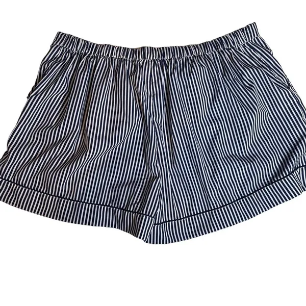 Isaac Mizrahi Sleepwear Pajama Shorts Navy White Stripe Loungewear Women's Large - Image 5