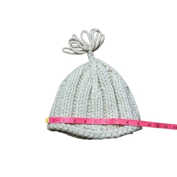 Y2K Vintage Gap Chunky Knot Wool Beanie with too tassel cream S / M - Image 3