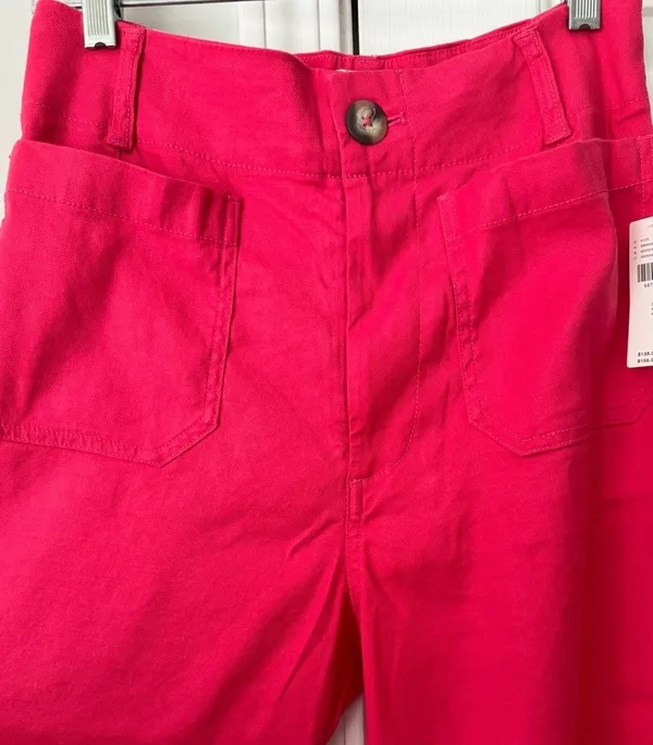 Anthropologie Maeve The Colette Wide-Leg Cropped Linen Pants, Size 26 - Image 6