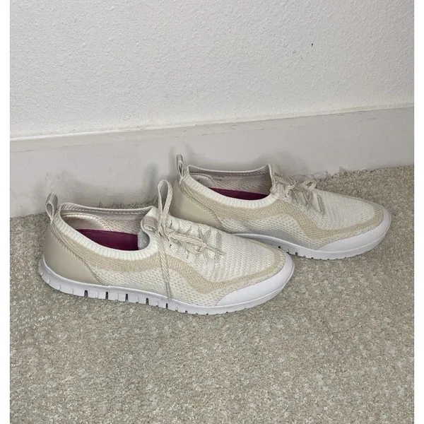 Cole Haan ZERØGRAND Men's White Beige Canvas Sneakers Size 7 B Lace Up - Image 2