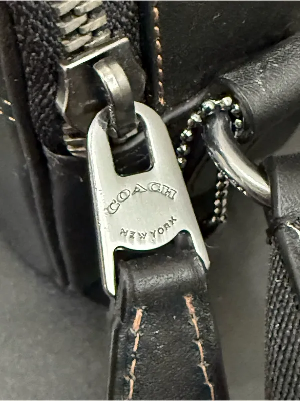 COACH C4148 Black Smooth Calf Leather Double Zip Graham Crossbody Camera Bag - Image 14