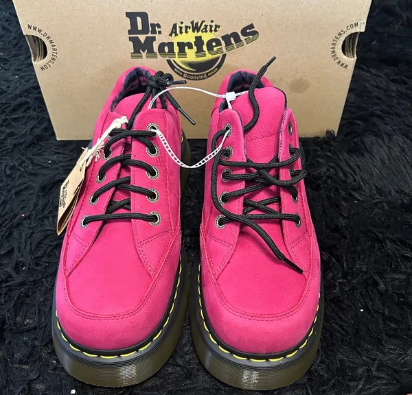 DR MARTENS Buzz EI pink leather platform lace up oxford’s shoes women’s 7 new - Image 2