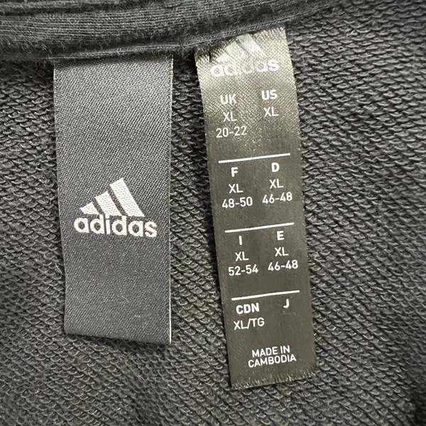 Adidas Cropped Sweatshirt Pullover Athleisure Activewear Logo Black XL‎ Gym - Image 4