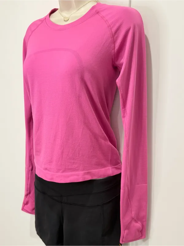 Lululemon Swiftly Tech Long-Sleeve Shirt 2.0 Size 6 Pow Pink Barbie Workout Yoga - Image 7