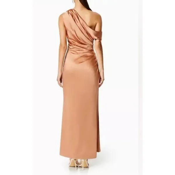 Elliatt‎ copper Retreat one shoulder satin gown Size Large Cocktail Bodycon - Image 2