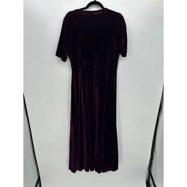 Urban Coco Womens Purple Velvet Maxi Dress‎ XL Whimsigoth Dark Romantic - Image 2