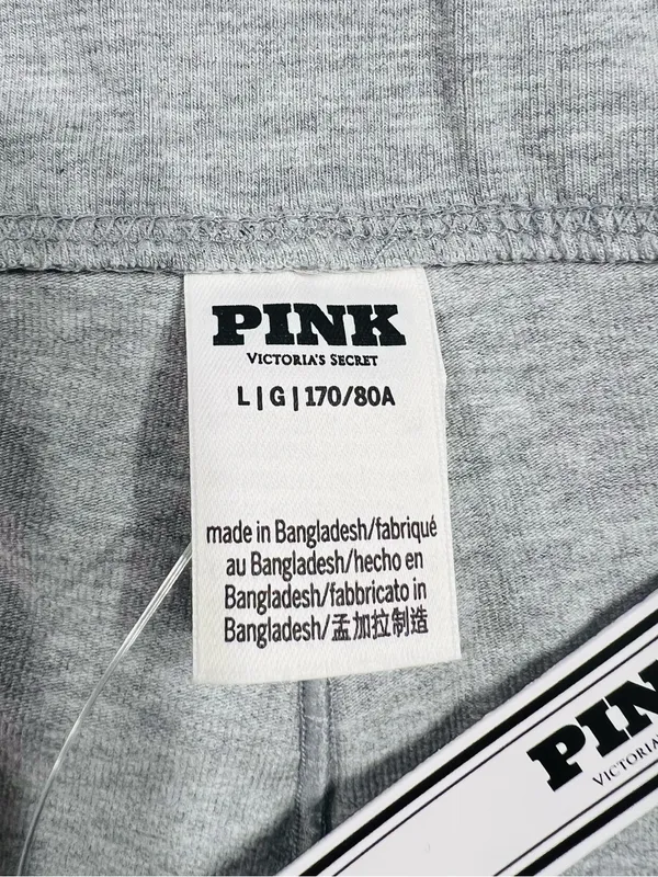 Victoria’s Secret PINK All-Day Cotton Foldover 3” Bike Shorts Heather Grey Large - Image 7