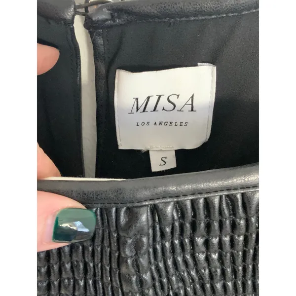 Misa‎ Vegan Leather Severine Dress In Black S - Image 3