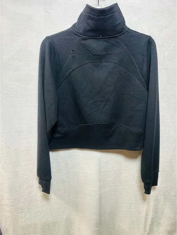 All in Motion Women’s XS Black Quarter Zip Cropped Mock Neck Pullover NWOT Flaw - Image 3