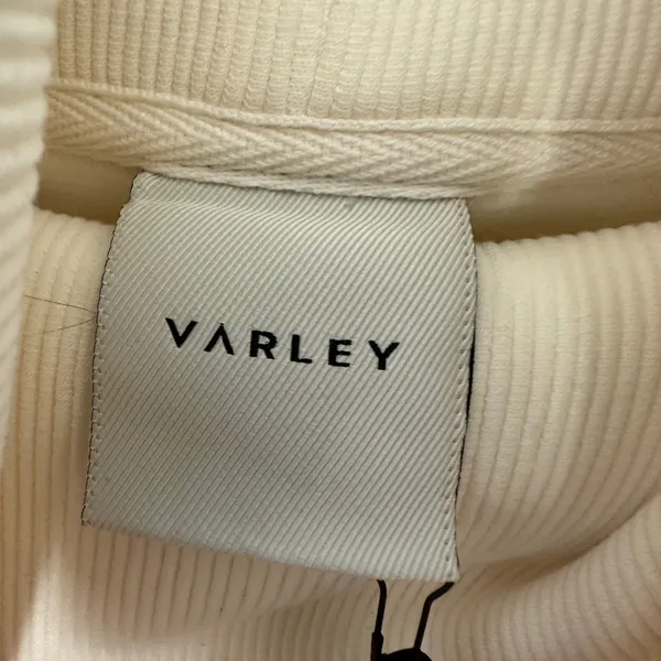 Varley Milton Sweat Oversized Ribbed Turtleneck Side Zip Pullover Egret Cream S - Image 6