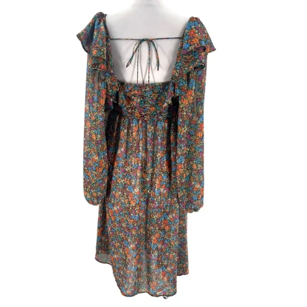 For Love & Lemons Brittany ruffle Midi balloon sleeve floral Dress Size‎ M - Image 6
