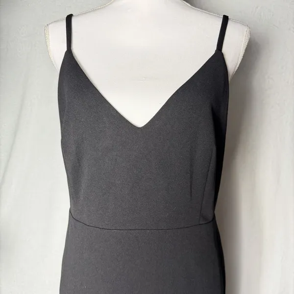 Lulus Black Mermaid Spaghetti Strap Peek-A-Boo Back Detail Full Gown Black XL - Image 3