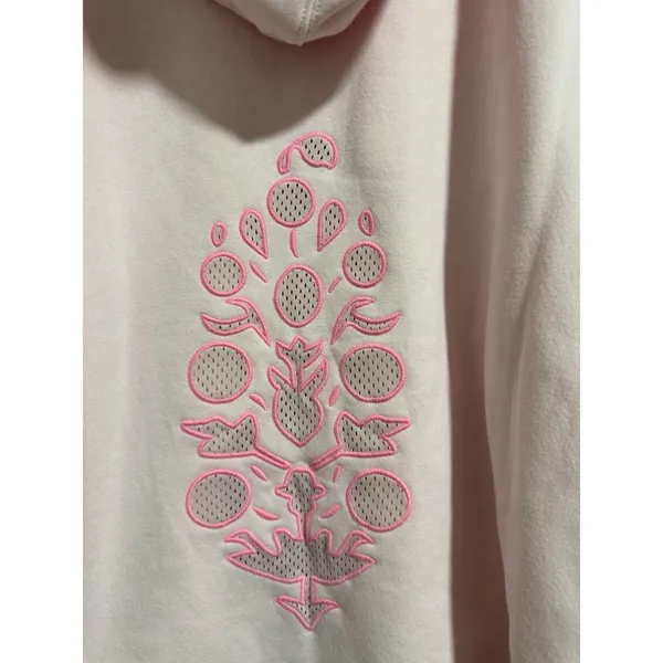Free People‎ Movement Racing Striped Hoodie Heirloom Pink Women's Size Medium - Image 12