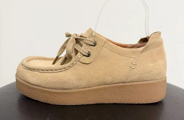 Zodiac Sand Tan Suede Leather Platform Fern Square Toe Chukka Lace Up Shoes 8 M - Image 2