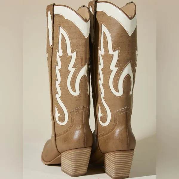 Mi.iM Ida Cutout Western Boot Wide Width Brown Size 9 - Image 4