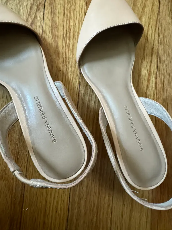 NWOT Banana Republic All Leather Vintage Slingback Sandals like hello soulmate Kitten Classic Pointed Casual Work Date Daily Low heeled Pumps Stilettos - Image 9