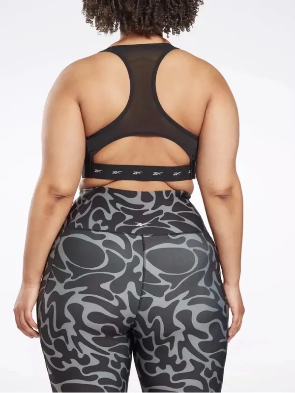 Reebok Plus Size Lux Vector Medium Impact Racerback Bra in Black, Size 1X, NWT - Image 4