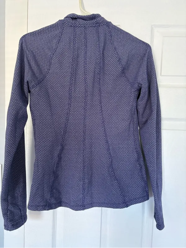 Athleta Criss Cross Hope Full-Zip Athletic Jacket Blue Patterned Size Small - Image 5