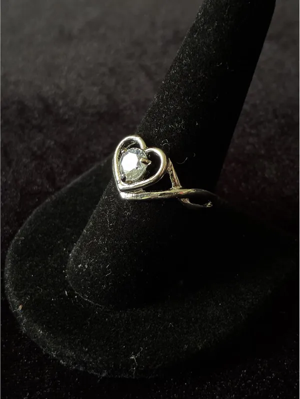 Silver-toned Heart Infinity Engagement Promise Ring CZ Size 9 - Image 7